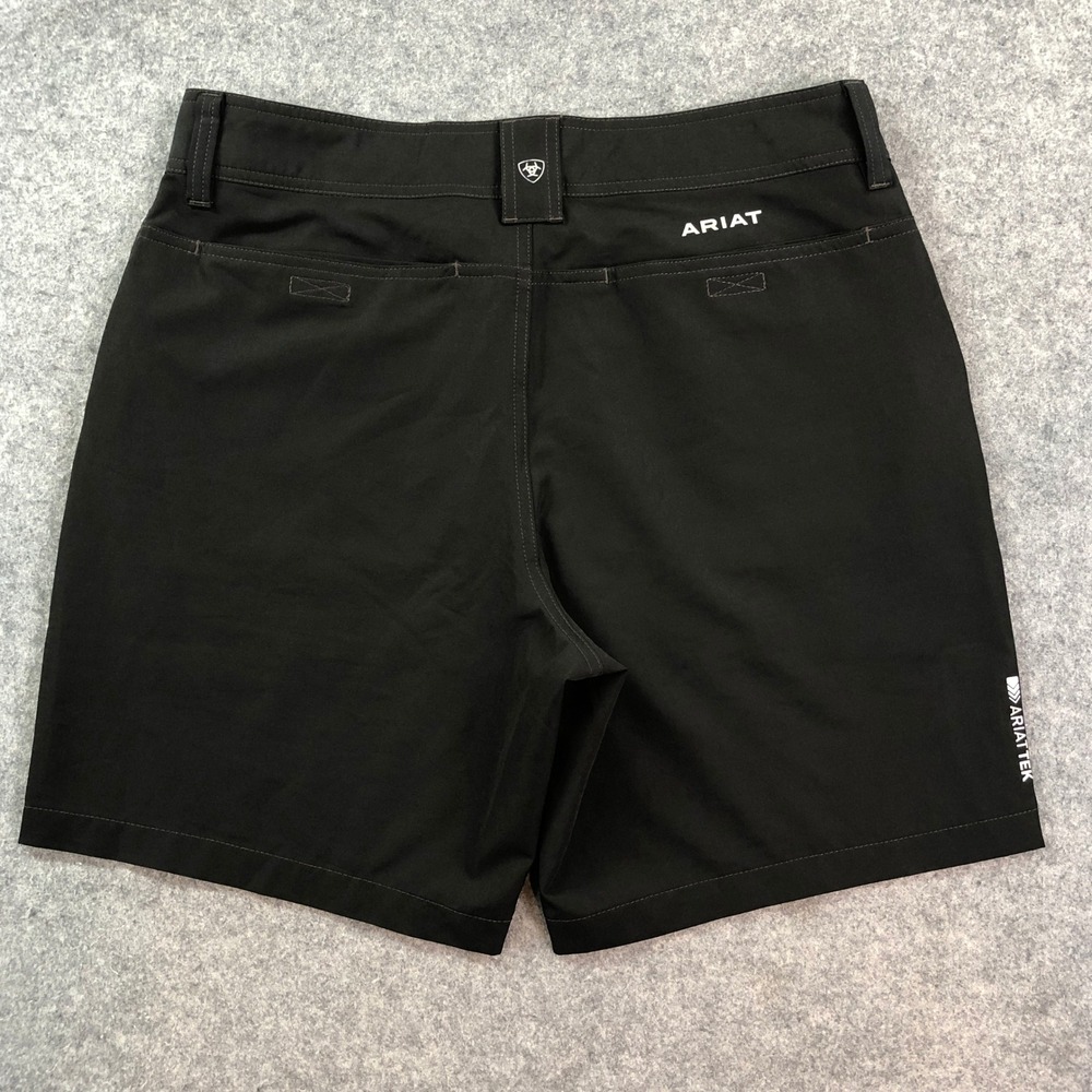 Ariat AriatTEK Mens Shorts 32x8 (fits 33x8) Black Stretch Performance Mid Rise